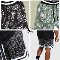 Shorts de basket-ball unisexes en velours côtelé style rétro, amples et personnalisés pour femmes
