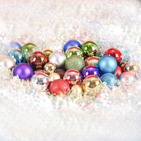 Boules de Noël suspendues en plastique colorées de 4/6/8 cm, électroplaquées, 4 couleurs, décorations de fête, fabriquées à la machine, directement de l'usine
