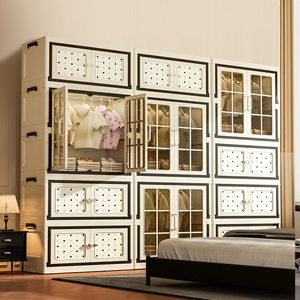 Tủ quần áo gấp đa năng hiện đại in họa tiết phối màu, rộng 65cm, dùng trong gia đình, hộp đựng đồ, thùng chứa đồ - Product Image 5