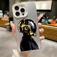 Coque de téléphone portable en TPU et PC avec impression homme en casque et clé argentée électroplaquée pour iPhone X Xr Xs 11 12 13 14 15 16 17 18 Pro Max