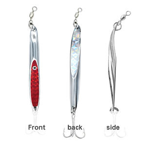 Leurre en métal Flutter Spoon pour la pêche à la traîne en mer et la pêche en eau salée, leurre à spinner en ligne pour la pêche au bar/à la truite avec hameçons, leurre de pêche en métal - Product Image 4