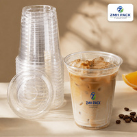 Gobelets à Boissons Personnalisés en PET, Gobelets Jetables Transparents pour Boissons Froides avec Couvercles Plats ou Dôme pour Plats à Emporter - 98-16oz Personnalisables
