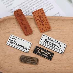 Wholesale Custom Logo Debossed Iron on Pu Tag Jeans Leather <b>Patches</b> Label for Clothing - Product Image 1