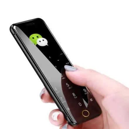 Ulcool V66+ V66 PLUS Btooth חייגן דק במיוחד כרטיס מיני טלפון נייד מראה כפולה מגע משטח מפתח מתכת גוף מיני טלפון סלולרי