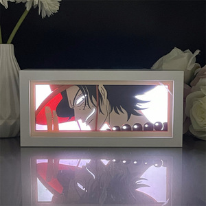 โคมไฟตั้งโต๊ะ LED ลายตัดกระดาษรูปตัวละครอนิเมะลูฟี่ โซโล พร้อมไฟแบ็คไลท์ USB จัดส่งจากญี่ปุ่น - Product Image 1