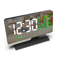 Horloge de table numérique intelligente 2026 la plus récente avec affichage miroir, design moderne, fonction DST, température, LED, semaine/mois/date pour usage domestique