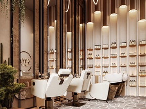 Beauty Salon Interior Design Service Custom Product Display Shelving System and Wooden Wall Shopfitting - Product Image 5