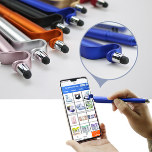 Fornitura Silicone touch head biros scrittura senza intoppi penna a sfera in plastica nero penna a sfera con staffa e grande penna clip design - Product Image 6