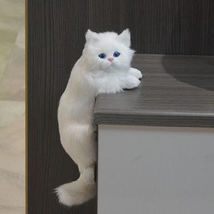Patung kucing realistis gantung boneka kucing hewan kucing putih mainan realistis hadiah Hari ulang tahun tidur Natal - Product Image 5