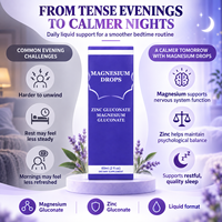 Gouttes de magnésium OEM 60 ml, complément minéral liquide pour améliorer l'humeur, le sommeil et la relaxation chez les adultes