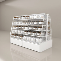 King Display 2026 Tendance : Étagères de supermarché modulaires, Système de bacs îlot à 5 niveaux, Base de rangement pour bacs métalliques, Revêtement en poudre époxy robuste