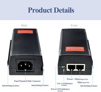 Inyector PoE Gigabit de 30W SDaPo PSE30G PSE801G, Voltaje de Entrada de CA 100~240V, PoE Pasivo de 48V