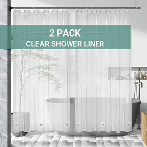 Lightweight <strong>Waterproof</strong> Shower <strong>Curtains</strong> for Bathroom with Magnets and Rustproof Grommets Clear Shower Liner - Product Image 3
