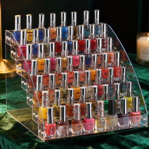 Transparent Tiered Nail Polish Display Rack 5 Layers Acrylic Storage Shelf For Gel Polish Salon Use - Product Image 1