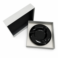 Boîte cadeau de luxe personnalisée rigide avec couvercle et base carrés pour bijoux/montres/cendriers, avec texture de papier spéciale et logo