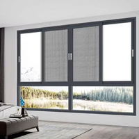Ventana Abatible de Apertura Interior, Impermeable, de Vidrio Templado, Insonorizada, de Aluminio, para Casas, del Sudeste Asiático