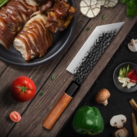 Pegangan segi delapan Jepang 7 inci oksida hitam baja tempa dipalu Deba Sushi Sashimi Master Usuba pisau Beli UNTUK RESTORAN