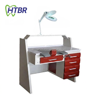 Système d'extraction de poussière pour table de travail de 1,2 m avec lampe loupe, table de technicien, poste de travail de laboratoire dentaire