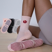 Chaussettes de compression antidérapantes pour femmes, style Pilates, avec soutien de la voûte plantaire
