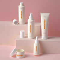 Ensemble d'emballages cosmétiques en plastique mat de luxe personnalisés pour toner, crème, lotion, flacon compte-gouttes, pot 50/100/150 ml