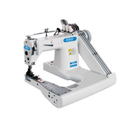 QS-928 trois aiguilles alimentent la machine à coudre à point de chaînette de bras sans extracteur