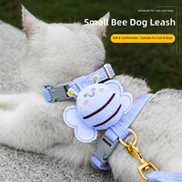 Harnais et laisse ajustables anti-évasion pour petits chiens/chatons, motif abeille en dentelle, forme H