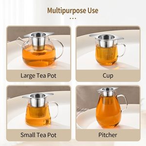 Premium Customized Logo Double Handle Fine Mesh Loose Leaf <b>Infuser</b> <b>Tea</b> Strainer Filter with Lid - Product Image 5