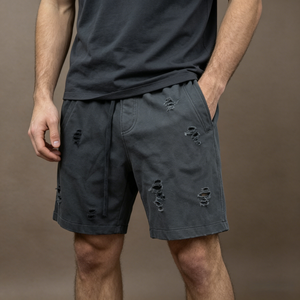 Shorts en molleton pour hommes en gros et shorts vierges de haute qualité, design délavé et vieilli, pour hommes - Product Image 2