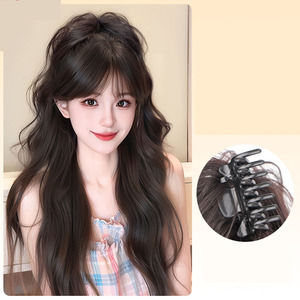 คลิปหนีบ<span class=keywords><strong>ผม</strong></span>เพิ่มวอลลุ่ม, แฮร์พีชผมยาวหยักศกสังเคราะห์สำหรับผู้หญิง, เพิ่มวอลลุ่มทันทีสำหรับทรง<span class=keywords><strong>ผม</strong></span>หางม้าสูงและ<span class=keywords><strong>ทรง</strong></span>ครึ่งหัว - Product Image 3