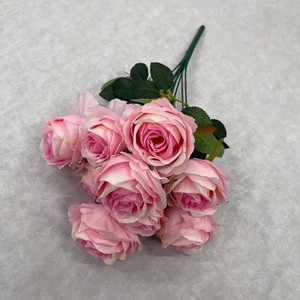Flor Artificial de Seda <span class=keywords><strong>Hana</strong></span> Ken, Modelo Rosa Montaña Nevada de <span class=keywords><strong>9</strong></span> Cabezas 042, Alta Simulación, Arreglo Romántico para Pasillo, Arco de Hotel - Product Image 5