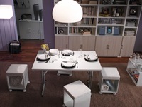 Table de travail pliable moderne en bois blanc pour bureau à domicile, promotion spéciale Italie
