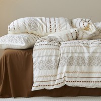 Parure de lit jacquard 100 % coton style européen, certifiée Oeko-Tex, disponible avec broderie géométrique rayée style bohème, compatible SB QB KB SKB