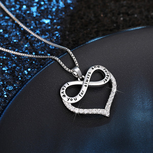 Collana con Ciondolo a Forma di Cuore e Numero Otto alla Moda per Donne, Catena Classica dell'Amore Eterno per Coppie - Product Image 6