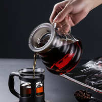 Carafe à café en verre transparent de 600 ml, style japonais, pour café et thé, idéale pour les boissons chaudes à usage domestique – Vente en gros