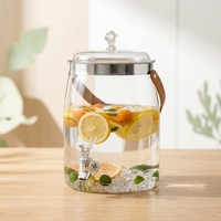 Distributeur de boissons en plastique PET grande capacité, fontaine à eau froide, pichet à boisson pour réfrigérateur 5L, utilisation extérieure et domestique