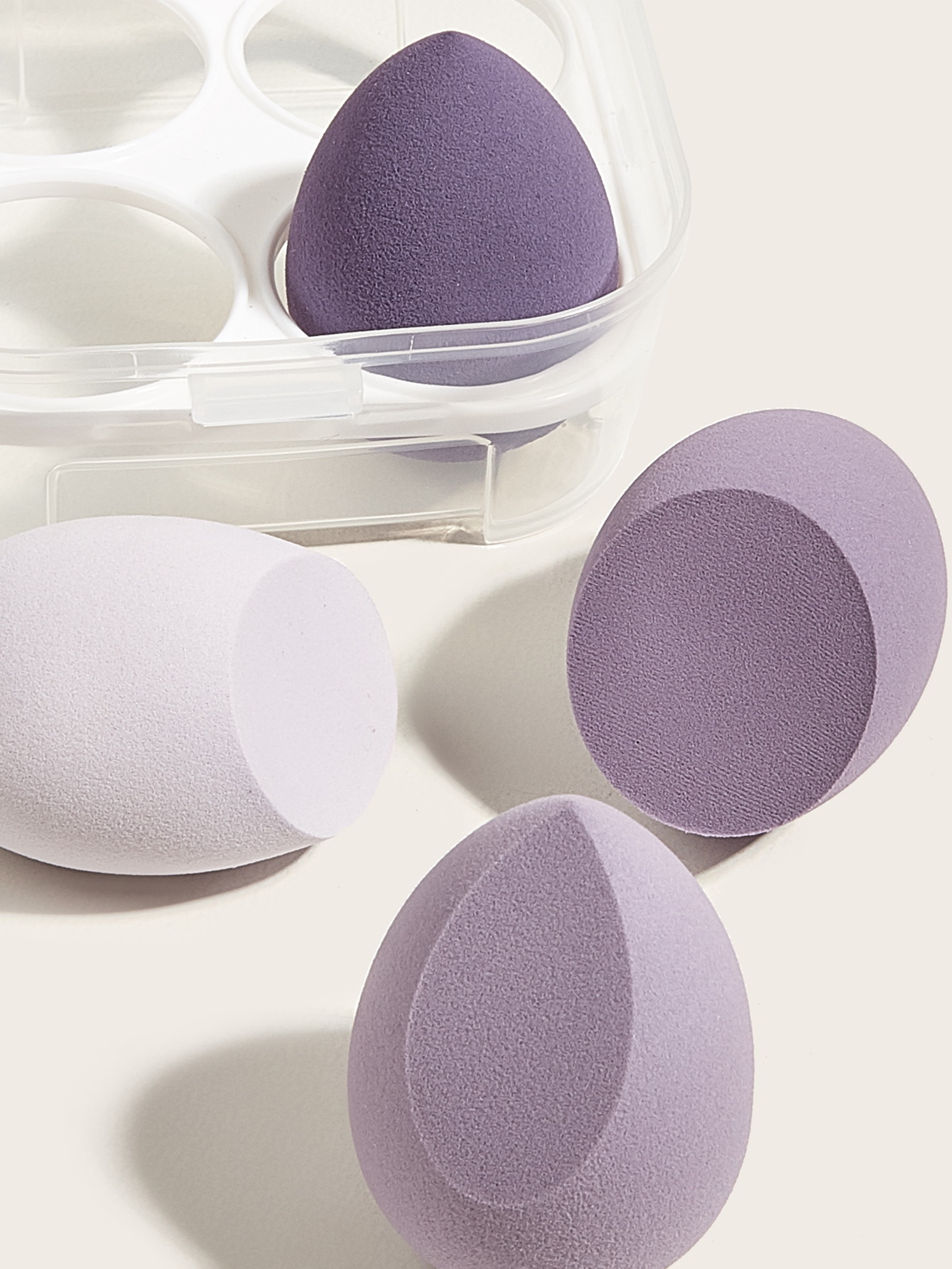 4 pieces / set goose egg beauty packaging purple latex non-stick powder guangzhou beauty egg storage