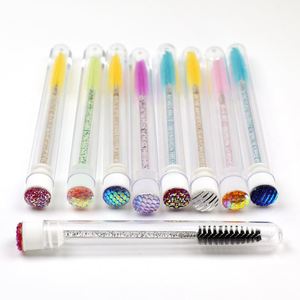 Cepillo Rosa para Extensiones de Pestañas Planas con Tubo de Plástico, Varitas de Rímel Desechables con Brillo - Product Image 6