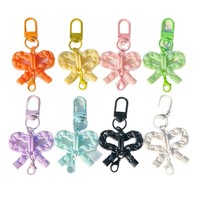 Gantungan Kunci Bentuk Pita Berongga dengan Lobster Clasp, Liontin Lepas untuk Kerajinan Perhiasan DIY, Tali Tas, Tali Ponsel untuk Pembuatan Perhiasan