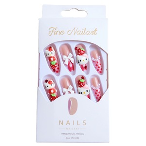<span class=keywords><strong>Uñas</strong></span> postizas Kawaii <span class=keywords><strong>largas</strong></span> estilo ataúd <span class=keywords><strong>de</strong></span> <span class=keywords><strong>Hello</strong></span> <span class=keywords><strong>Kitty</strong></span> con fresas y dijes 3D <span class=keywords><strong>de</strong></span> dibujos animados para manicura al por mayor con estética Y2K - Product Image 5