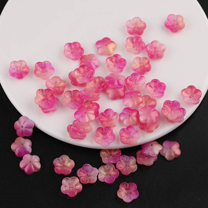 Cuentas de vidrio con forma de flor de cerezo en 3D con degradado de colores para la fabricación de joyas, colores aleatorios, cristal de lampwork. - Product Image 4