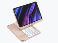 Casing Keyboard iPad dengan Suction untuk iPad Mini 6 8.3 Inch dengan Rotasi 360 Derajat dan Tombol LED Backlit 7 Warna