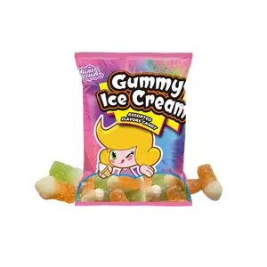 MINICRUSH CANDY Ice cream shape sweet sour flavor bulk gummy candy
