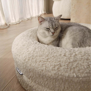 Hot Sale Luxus runde Form Solid Pattern Boucle Material Komfortables, langlebiges, wasch bares, ortho pä disches Katzen bett - Product Image 6