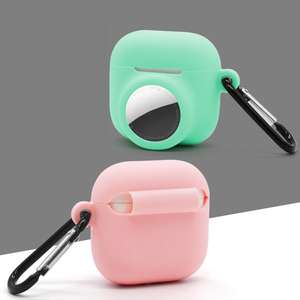 Étui en silicone anti-perte <span class=keywords><strong>2</strong></span>-en-1 pour <span class=keywords><strong>AirPods</strong></span> 4 (2024) et AirTag Étui de protection complet souple pour casque sans fil Blue tooth - Product Image 3
