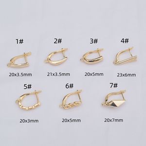 Accesorios para pendientes de oro de 14 quilates que conservan el color Forma de <span class=keywords><strong>U</strong></span> simple con hebilla para oreja colgante DIY pendiente semiacabado hecho a mano gancho para la oreja - Product Image 2