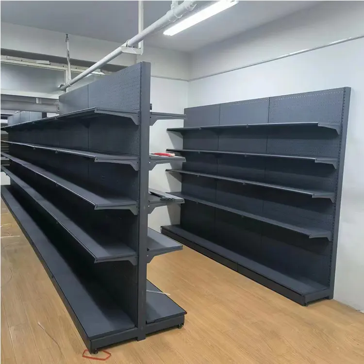 Vendita calda metallo metallico nero Multi strati vendita al dettaglio scaffali del supermercato scaffali per negozio