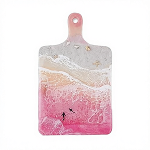 เขียงทำมือจากเรซิ่นลายหินอ่อนแบบหมุนวนสีฟ้า ปลอดภัยสำหรับเครื่องล้างจาน ขนาด 300x200x15 มม. ผลิตในเวียดนาม - Product Image 4