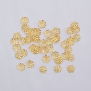 Flower Shape <b>Metal</b> Jewelry Findings 18K Gold And Silver Plated For <b>Bracelet</b> Making Eight Petaled Spacer Components - Product Image 2