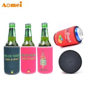 AOMEI Wholesa High Quality Custom Size Overlock Over Stitching Seam Neoprene Coca Bottle Beer Can Coolers Sleeves Stubby Holder