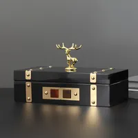Venta al por mayor decoración de madera servicios de caja de joyería de lujo vintage negro de regalo de madera caja de perfume